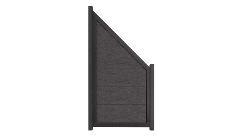 planeo Gardence Guard - Recinzione in BPC Smussata Grigio antracite con telaio in alluminio in antracite
