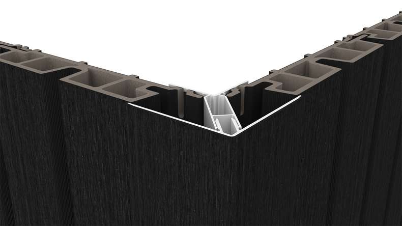 planeo LINEA - Profilo angolare esterno in alluminio CoEx nero 3000 x 66 x 66 mm