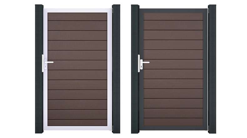 planeo Gardence Strong - Cancello universale BPC Terra con telaio in alluminio 100 x 180 cm