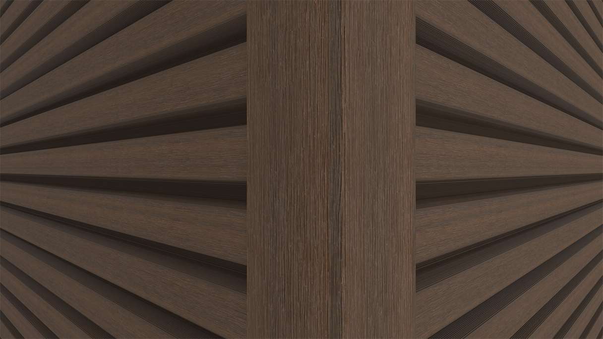 planeo LINEA Slim - Rivestimento per facciate in WPC CoEx, colore Ipe marrone, 2900 x 215 mm