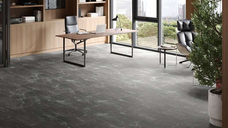 planeo Vinile rigido a click - Stone Botticino Dark Matt | Isolamento acustico Impact integrato (100P2909MT)