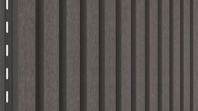 planeo LINEA Slim - Rivestimento per facciate in WPC CoEx, grigio scuro, 2900 x 215 mm