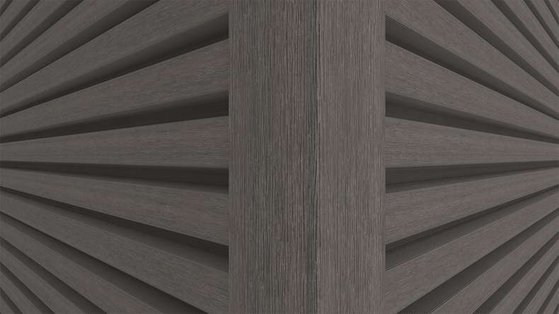 planeo LINEA Slim - Rivestimento per facciate in WPC CoEx, grigio scuro, 2900 x 215 mm