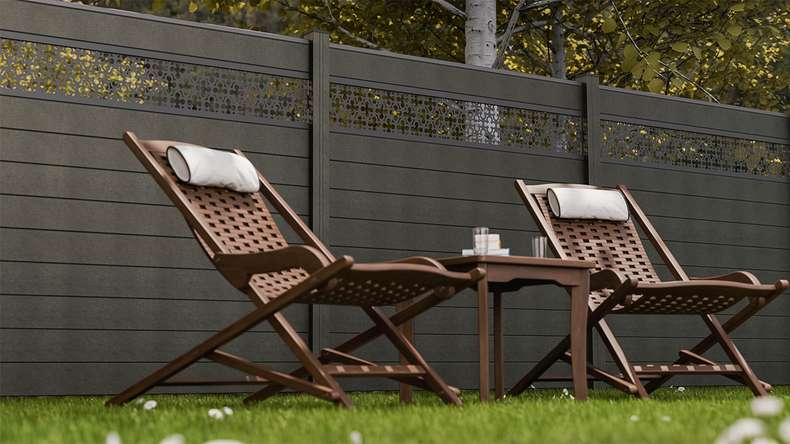 planeo Gardence Strong - recinzione a innesto BPC Oriental grigio antracite 180 x 180 cm