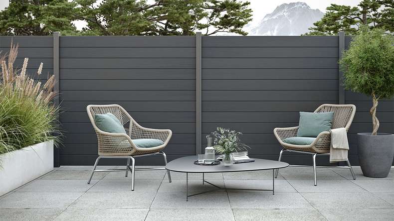planeo Gardence Strong - Recinzione in BPC quadrata Grigio antracite