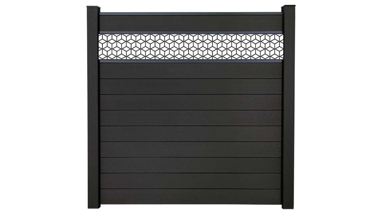 planeo Gardence Strong - recinzione a innesto BPC Cube grigio antracite 180 x 180 cm