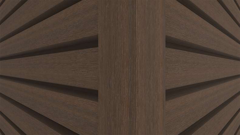 planeo LINEA Wide - Rivestimento per facciate in WPC CoEx, colore Ipe marrone, 2900 x 181 mm