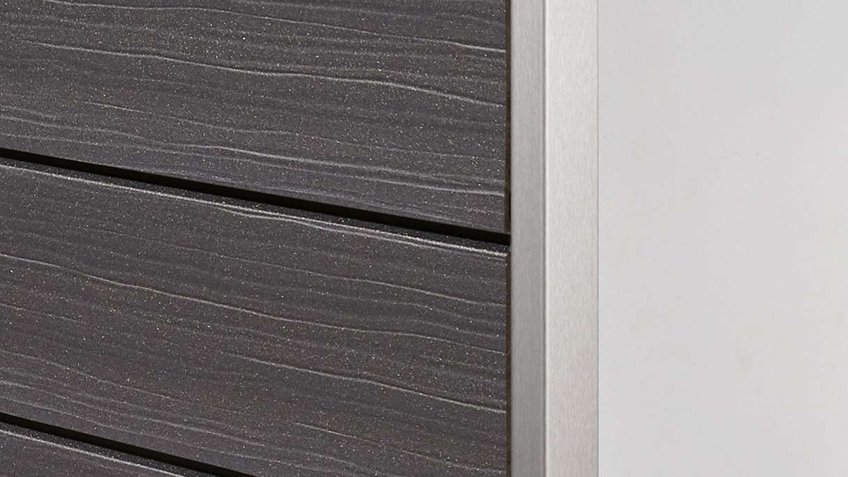 planeo Fassado - Rivestimento facciata a fasce romboidale WPC Prime grigio lava XL 6 m