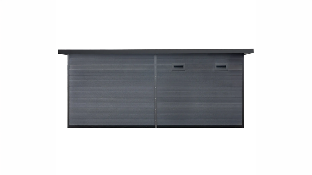 Casetta da giardino planeo WPC con tetto a una falda XXL - Antracite 560 x 288 cm