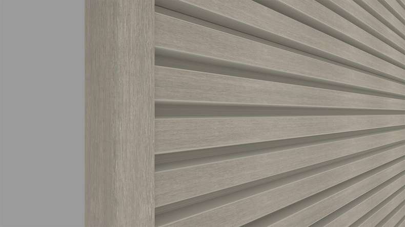 planeo LINEA Slim - Rivestimento per facciate in WPC CoEx, grigio chiaro, 2900 x 215 mm