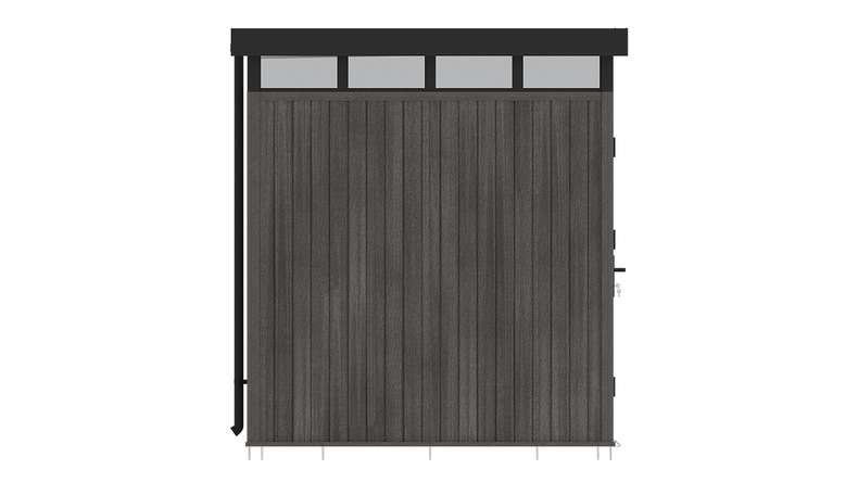 planeo WPC CoEx Casetta da giardino con tetto piano S - Grigio scuro 208 x 200 x 226,5 cm