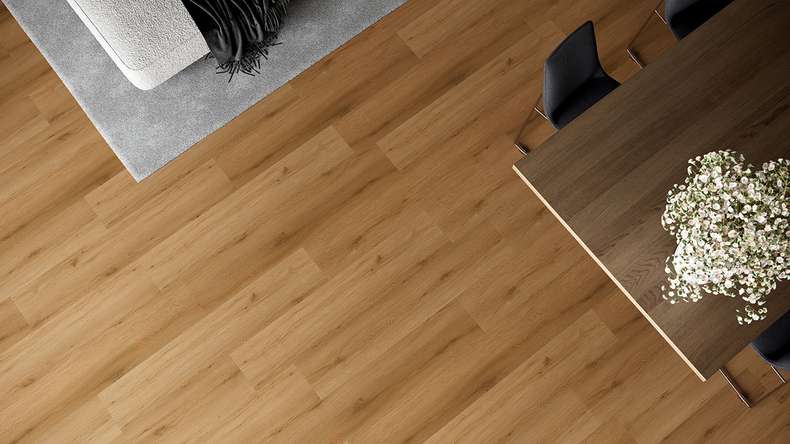 planeo Vinile rigido a incastro - HOMEtec Pro 50 IXPE Natural Field Oak | Isolamento acustico integrato (RP-G50-4)