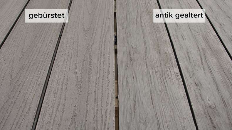 planeo TitanWood - tavola massiccia grigio chiaro anticato invecchiato/spazzolato