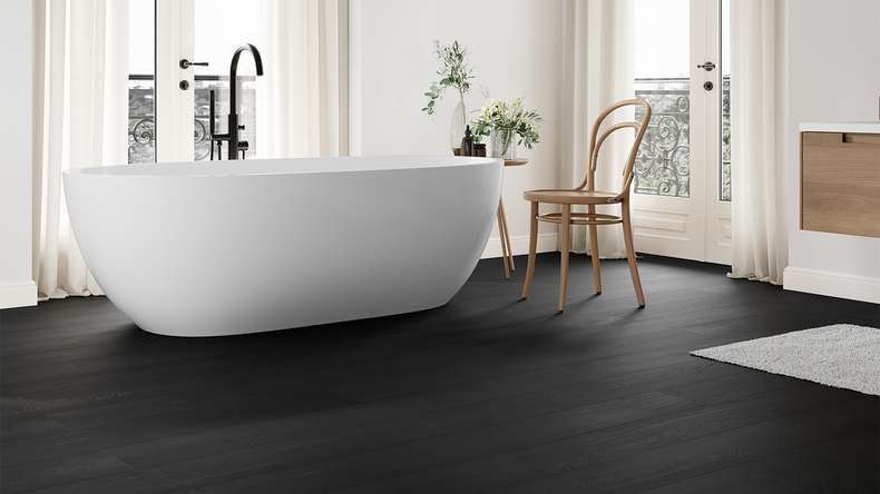 planeo Vinile rigido a incastro - Legno nero | Isolamento acustico integrato (100P190-N)