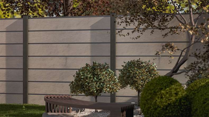 planeo Gardence Deluxe - Recinzione in BPC Bicolore White