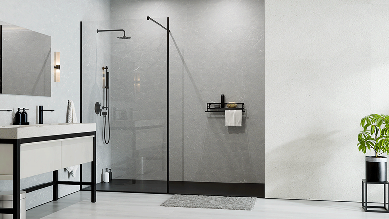 Rivestimento murale SPC planeo - CeraRock Tile Concrete Light XL 280 x 117,5 cm