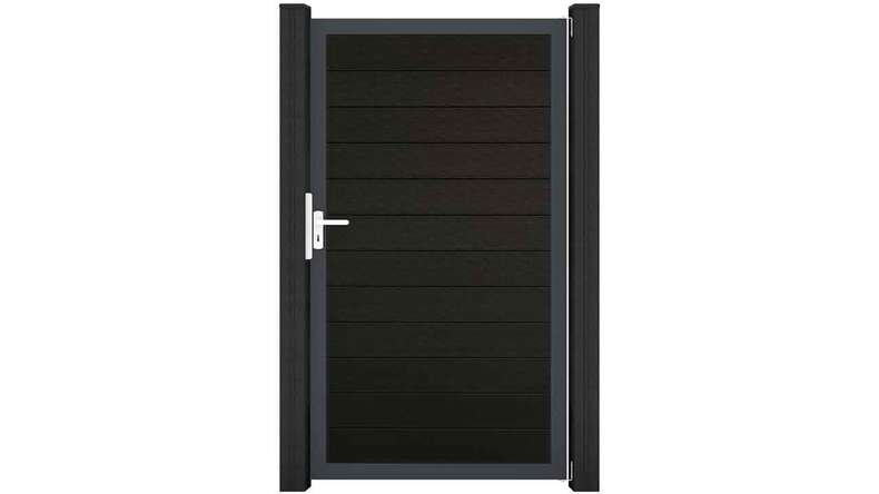 planeo Gardence Strong - Porta universale BPC Nero co-ex con telaio in alluminio antracite 100x180x4cm