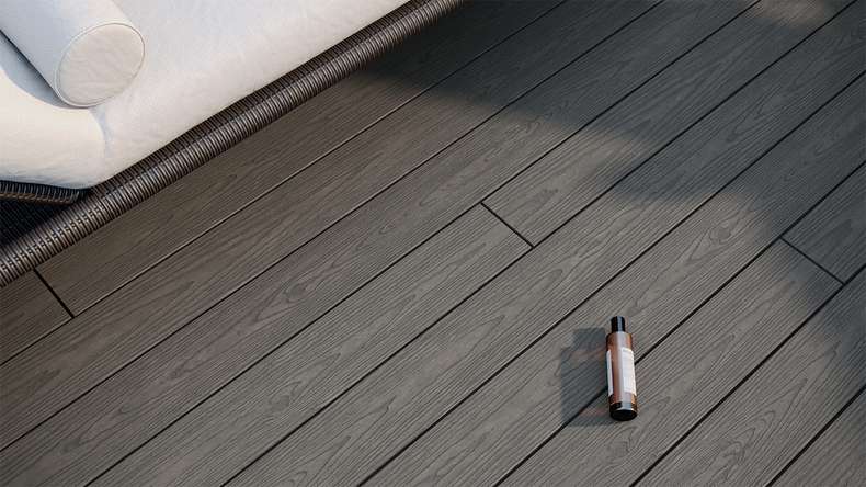 planeo CoEXWood WPC tavola con rivestimento solido - Grigio/Cemento 3m strutturato