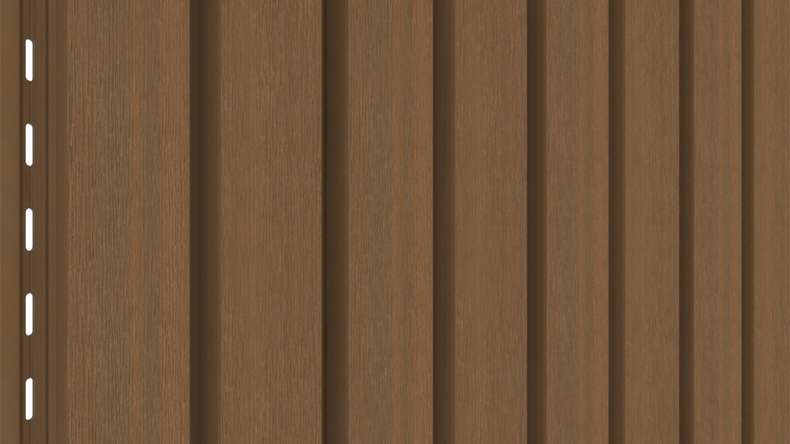 planeo LINEA Wide - Rivestimento per facciate in WPC CoEx, finitura Teak della Birmania, 2900 x 181 mm
