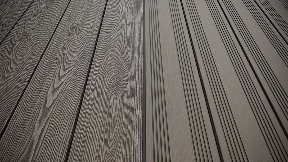 planeo SolidWood WPC tavola solido - Grigio chiaro 3m francese/strutturato