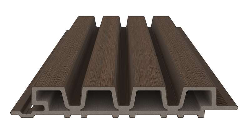 planeo LINEA Slim - Rivestimento per facciate in WPC CoEx, colore Ipe marrone, 2900 x 215 mm
