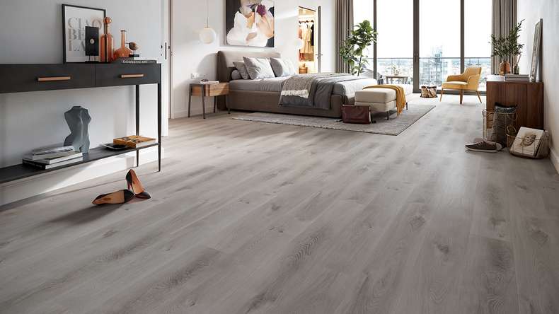 planeo Vinile rigido a incastro - HOMEtec Basic 30 IXPE Soft Mid Grey | Isolamento acustico integrato (RP-E30-7)