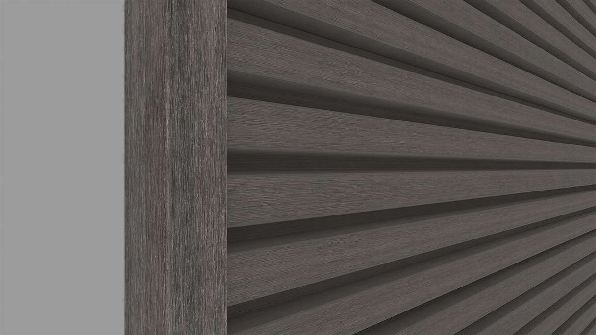 planeo LINEA - Profilo terminale in alluminio CoEx grigio scuro 3000 x 74 x 61 mm