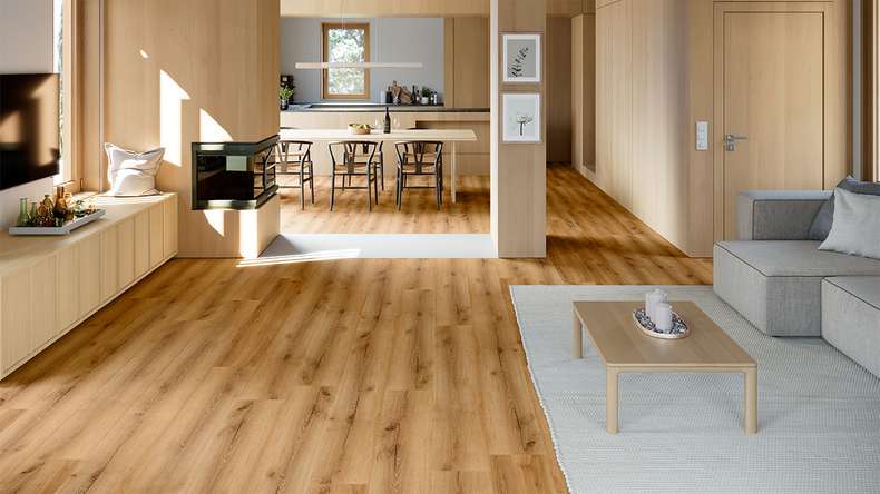 planeo Vinile rigido Klick - SolutionX 2in1 BigSize Atelier Oak Tavola XL lunga 1,83 m | isolamento acustico integrato (ECF-BS-85)