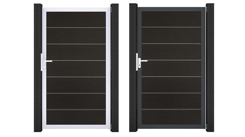 planeo Gardence Deluxe - Cancello universale BPC nero co-ex con telaio in alluminio