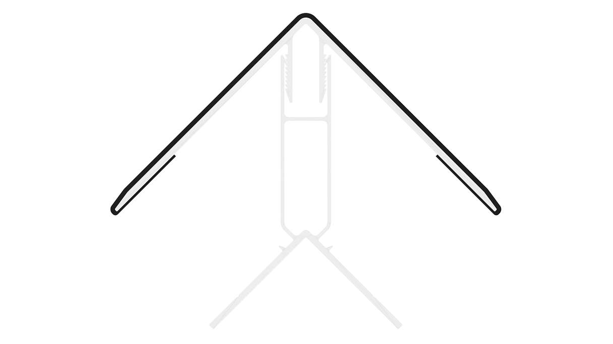 planeo LINEA - Profilo angolare esterno in alluminio CoEx nero 3000 x 66 x 66 mm