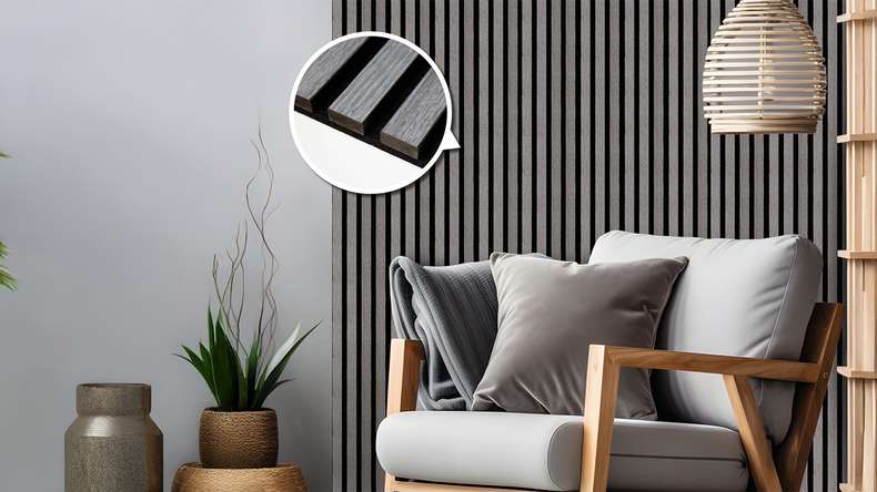 pannelli acustici planeo - Legno Grigio/Nero 60x60 cm