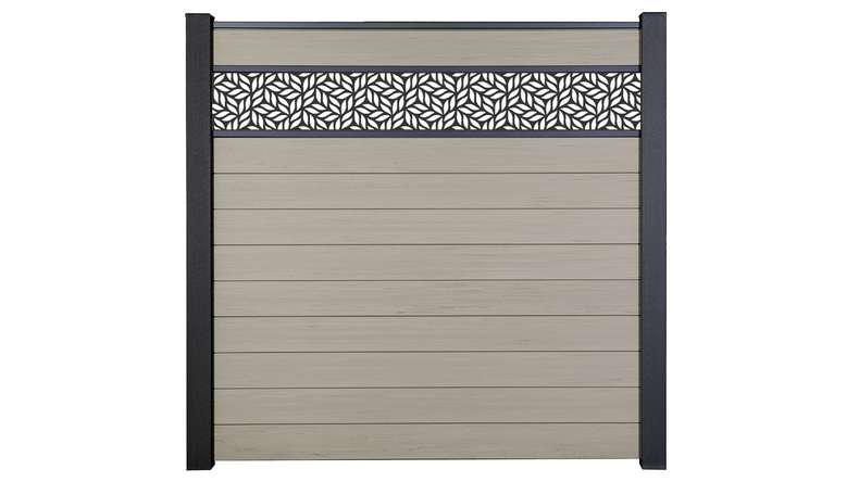 planeo Gardence Strong - recinzione a innesto BPC Leafs Bi-Color Sand 180 x 180 cm