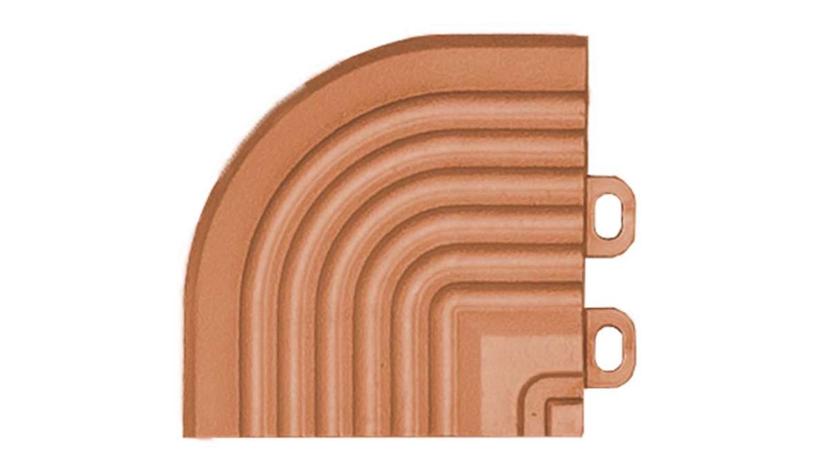 Modulo angolare planeo per piastrelle a incastro 40 x 40 cm - terracotta