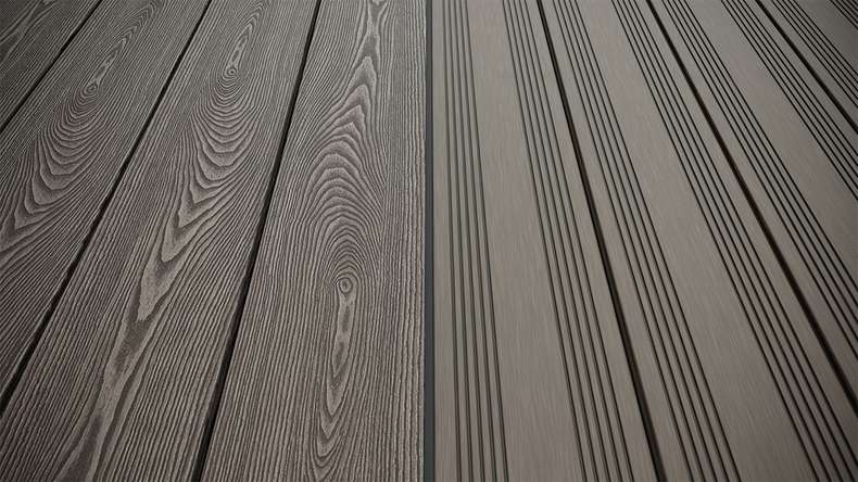 planeo SolidWood WPC tavola solido - Grigio chiaro 3.6m francese/strutturato