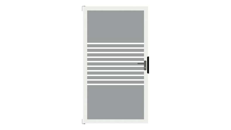 planeo Gardence Flair - Porta in vetro DIN Destro Strisce con telaio in alluminio antracite 100 x 180cm