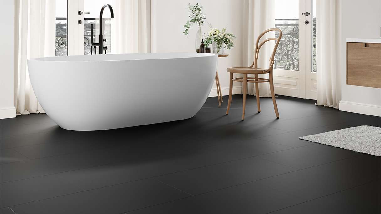 planeo Vinile rigido a incastro - Nero pietra opaco | Isolamento acustico integrato (100P190MT)