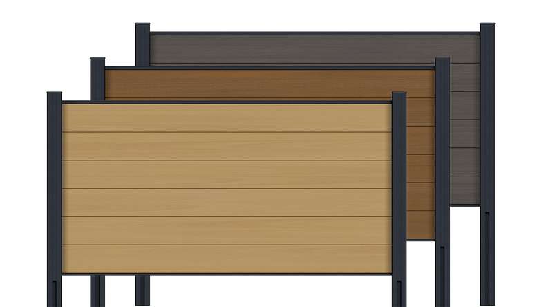 planeo INFINITY - Recinzione da giardino a incastro in WPC CoEx 180 x 90 cm