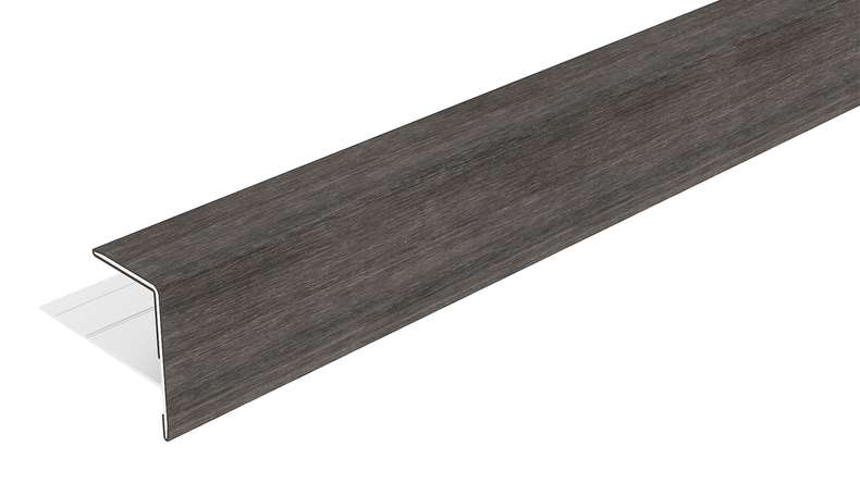 planeo LINEA - Profilo terminale in alluminio CoEx grigio scuro 3000 x 74 x 61 mm