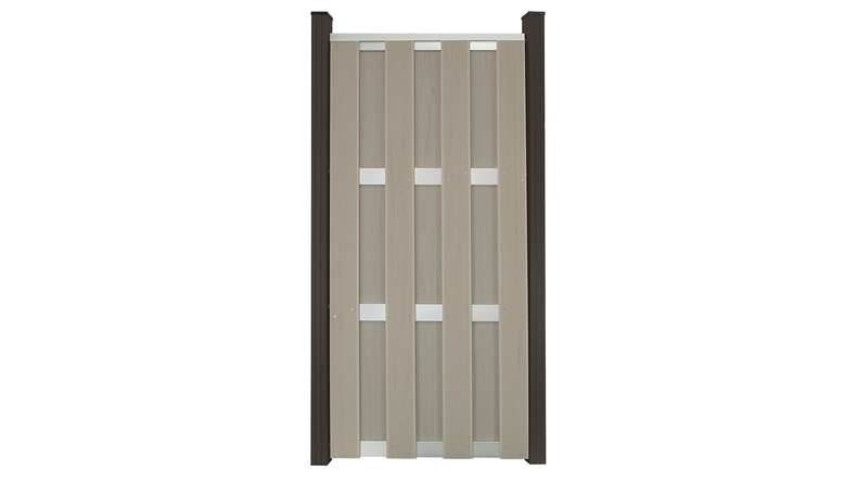 planeo Gardence Premade - Recinzione in BPC Verticale Bicolore Sabbia 84,3 x 180cm