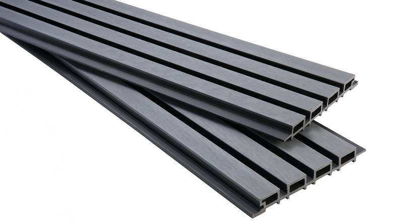 planeo NOVA - Listello a rombo in WPC CoEx per rivestimento di facciate, grigio, 2,90 m