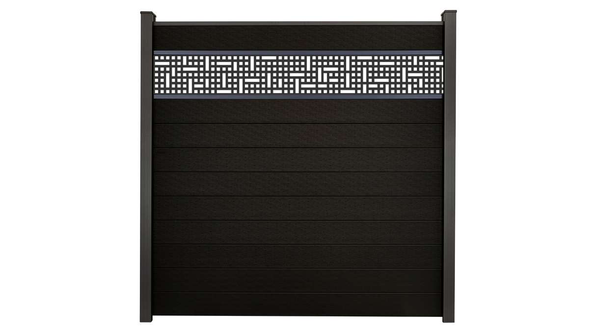planeo Gardence Strong - rete di recinzione a innesto BPC nera co-ex 180 x 180 cm