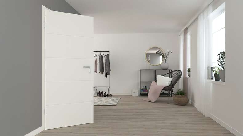 planeo design porta interna VELA Kado 5O laccato bianco 9010 bordo angolare | laccato - 1985 x 610|735|860|985 mm