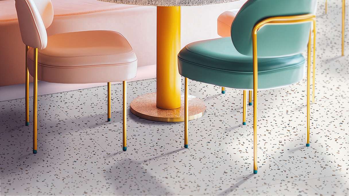 Gerflor Klick Vinyl Rigid - Creation 55 Clic Acoustic Confetti Cobalt | Isolamento acustico integrato (61261745)