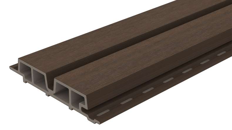 planeo LINEA Wide - Rivestimento per facciate in WPC CoEx, colore Ipe marrone, 2900 x 181 mm