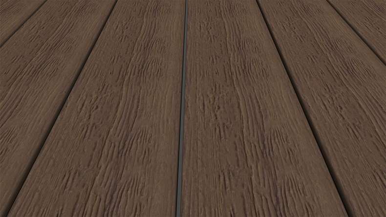 planeo ANTIKWoodline - Listello per terrazza rivestito in WPC CoEx, profilo composito leggero - Ipe marrone 3 m - rustico/spazzolato liscio