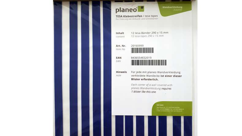  accessori per rivestimenti murali planeo - strisce adesive TESA 290 x 15 mm - 12 pz.