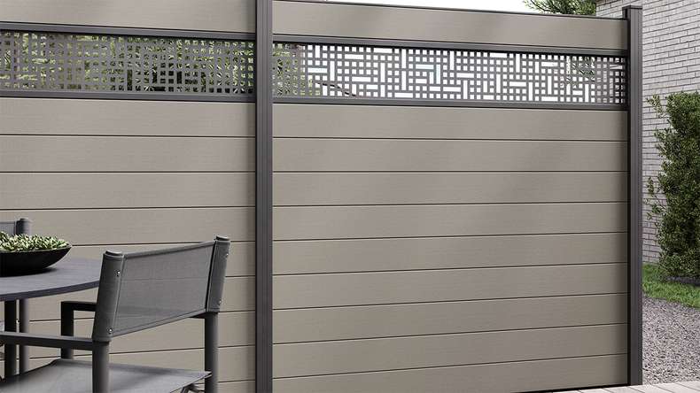 planeo Gardence Strong - Recinzione in BPC quadrato Grigio