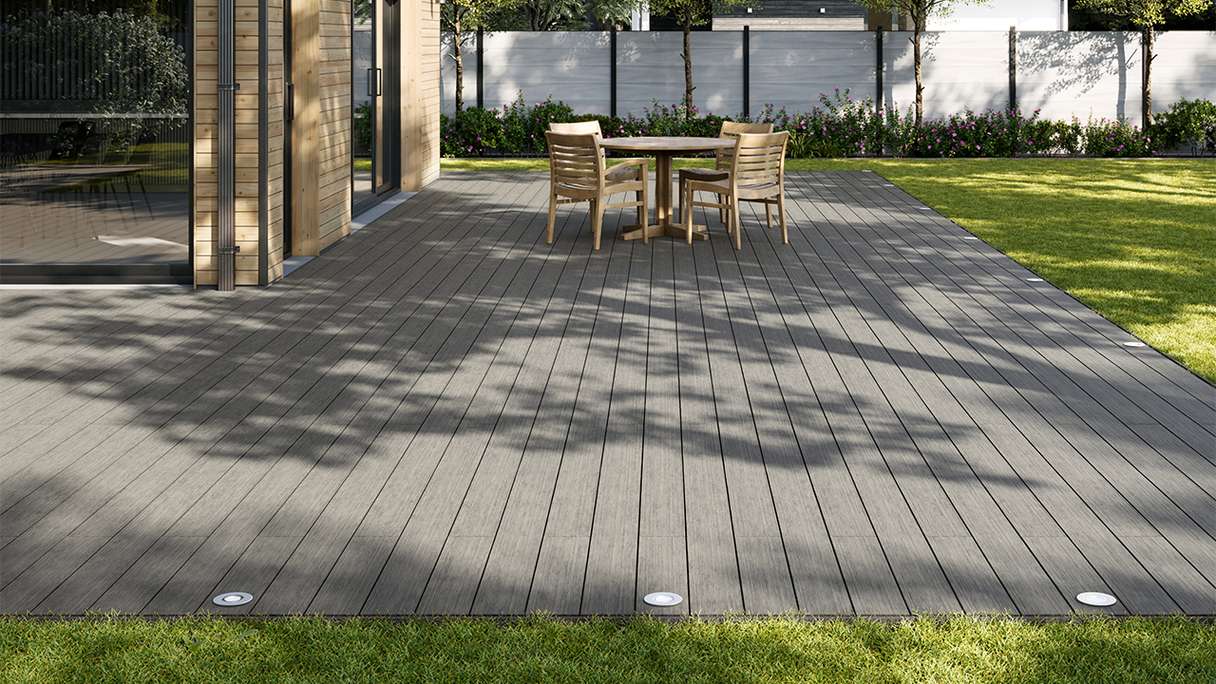 planeo AntikWood WPC tavola solido - Grigio pietra 3m invecchiato