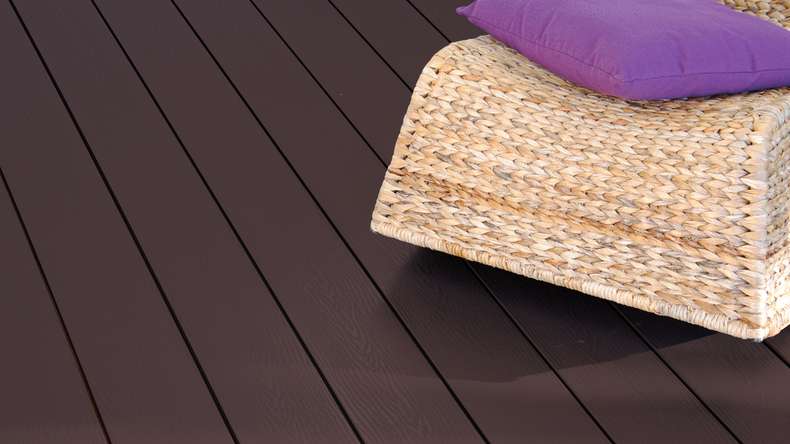 planeo pavimenti WPC - tavola per decking solido marrone cioccolato in rilievo/scanalato - da 1m a 6m