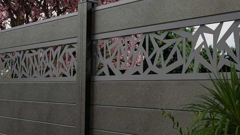 planeo Gardence Strong - recinzione a innesto BPC Triangolo grigio antracite 180 x 180 cm